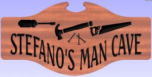 STEFANO'S MAN CAVE sign